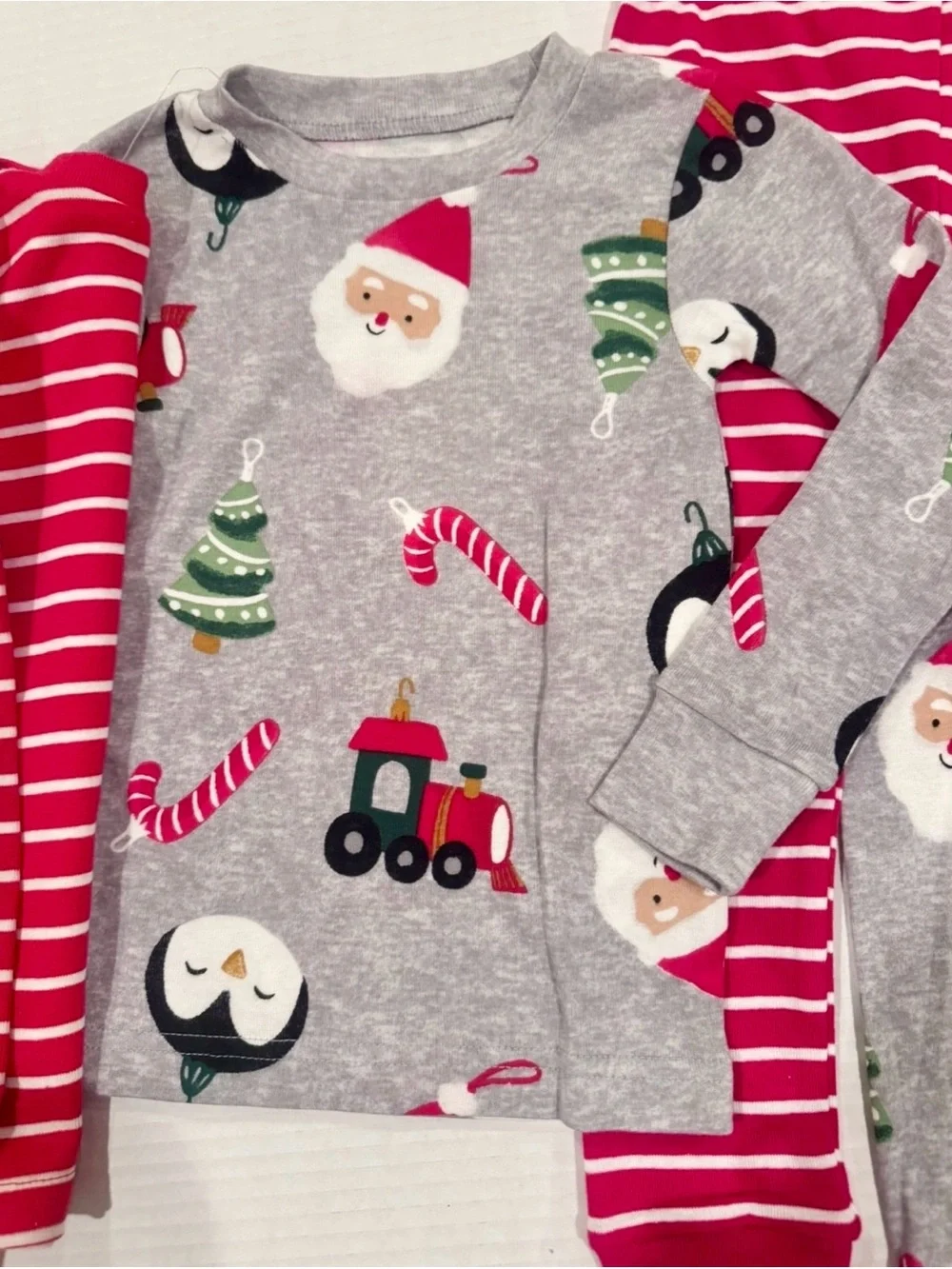 Carter's Kids' Red Stripe Santa Pajama Set 2T